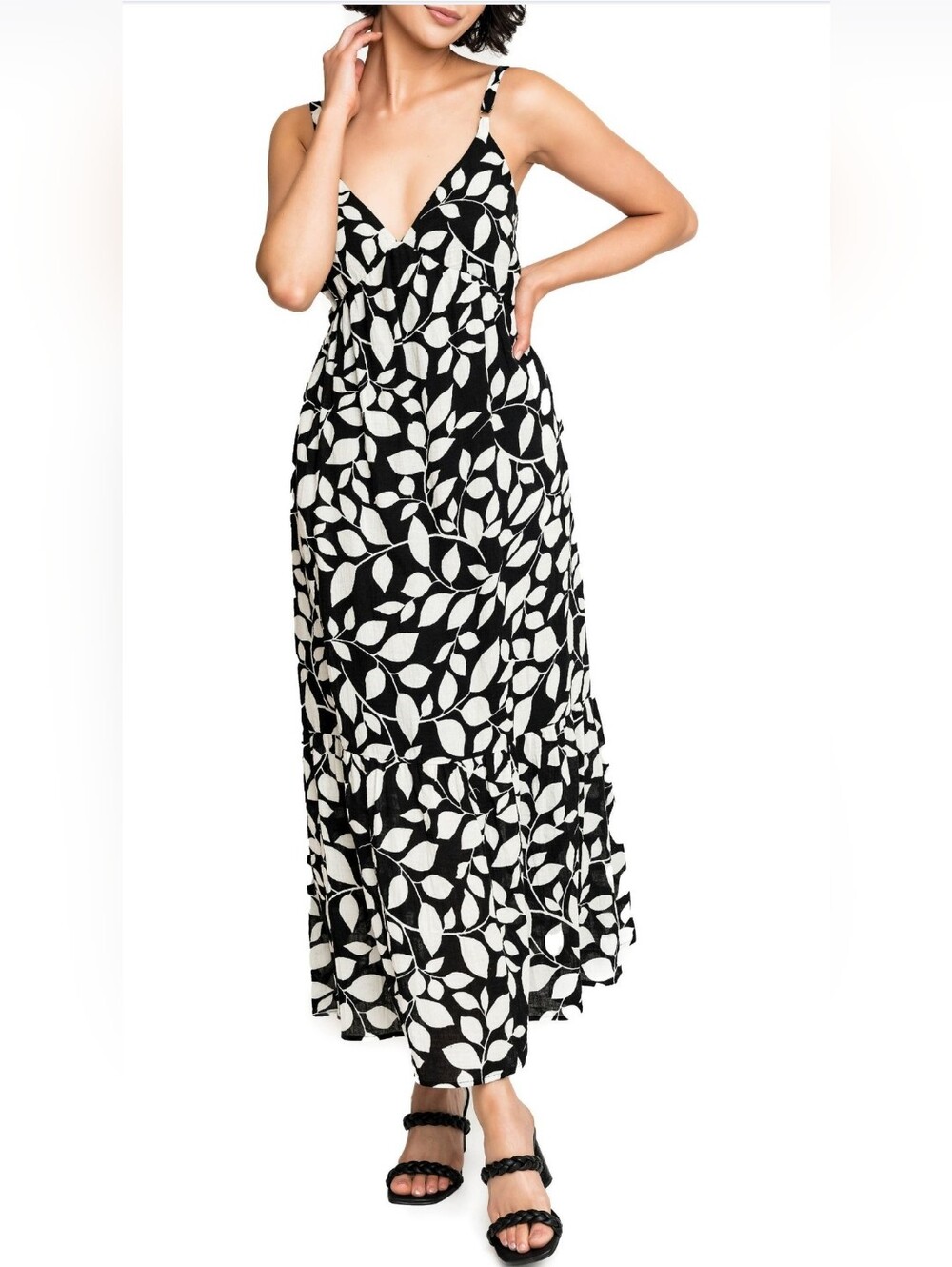 Gibsonlook Black And White Tie Back Dress